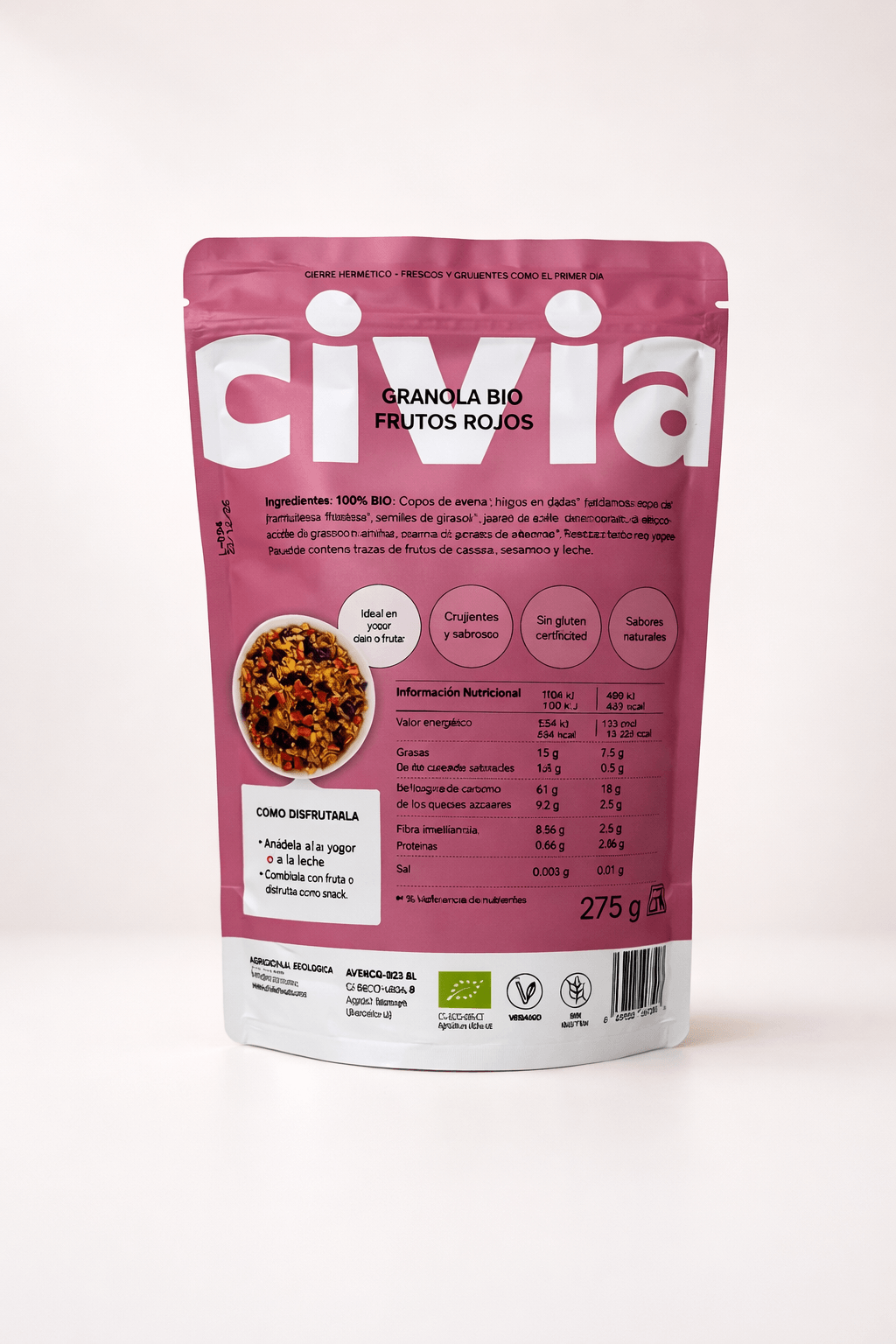 Cereales Granola Frutos Rojos Bio