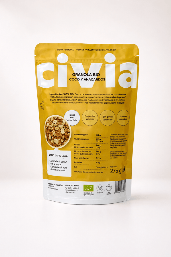 Cereales Granola Coco y Anacardos Bio