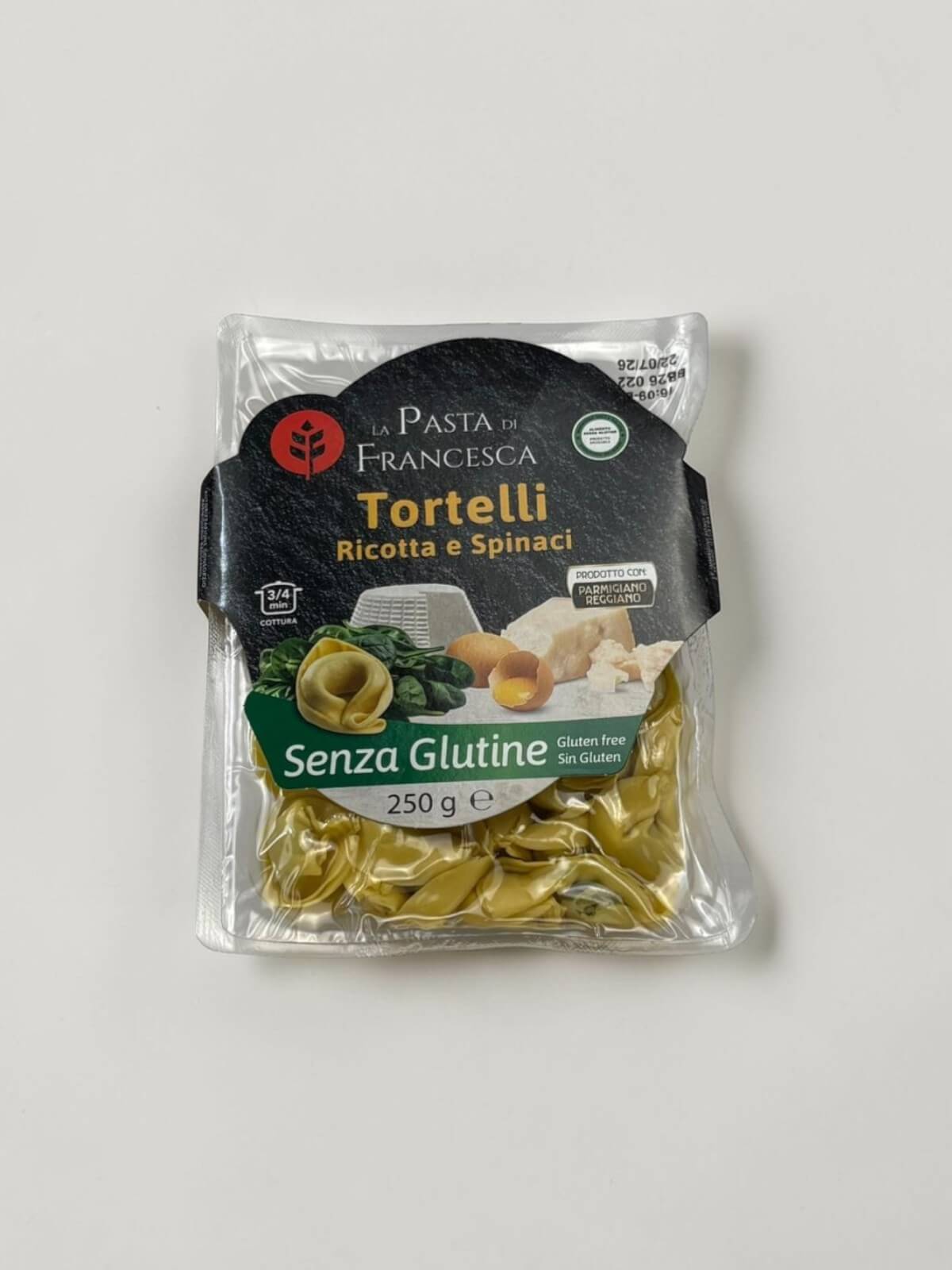 Tortellini sin gluten de ricotta y espinacas
