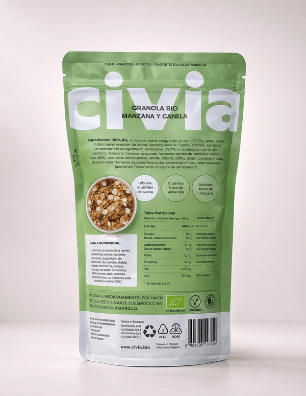 Cereales Granola Manzana y Canela Bio