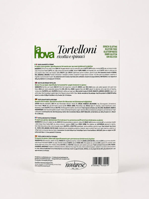 Tortellini sin gluten de ricotta y espinacas