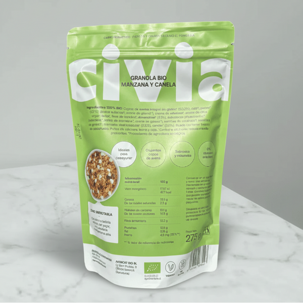 cereales granola bio manzana canela civia