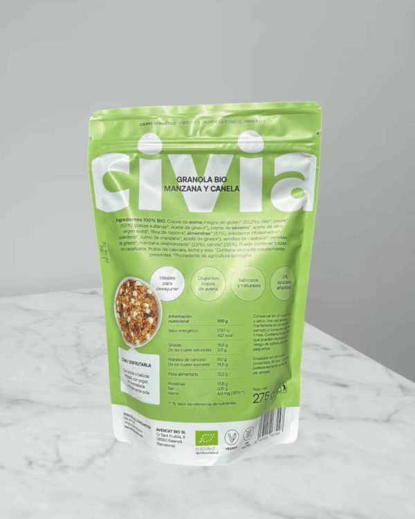 Cereales Granola Manzana y Canela Bio - Imagen 2