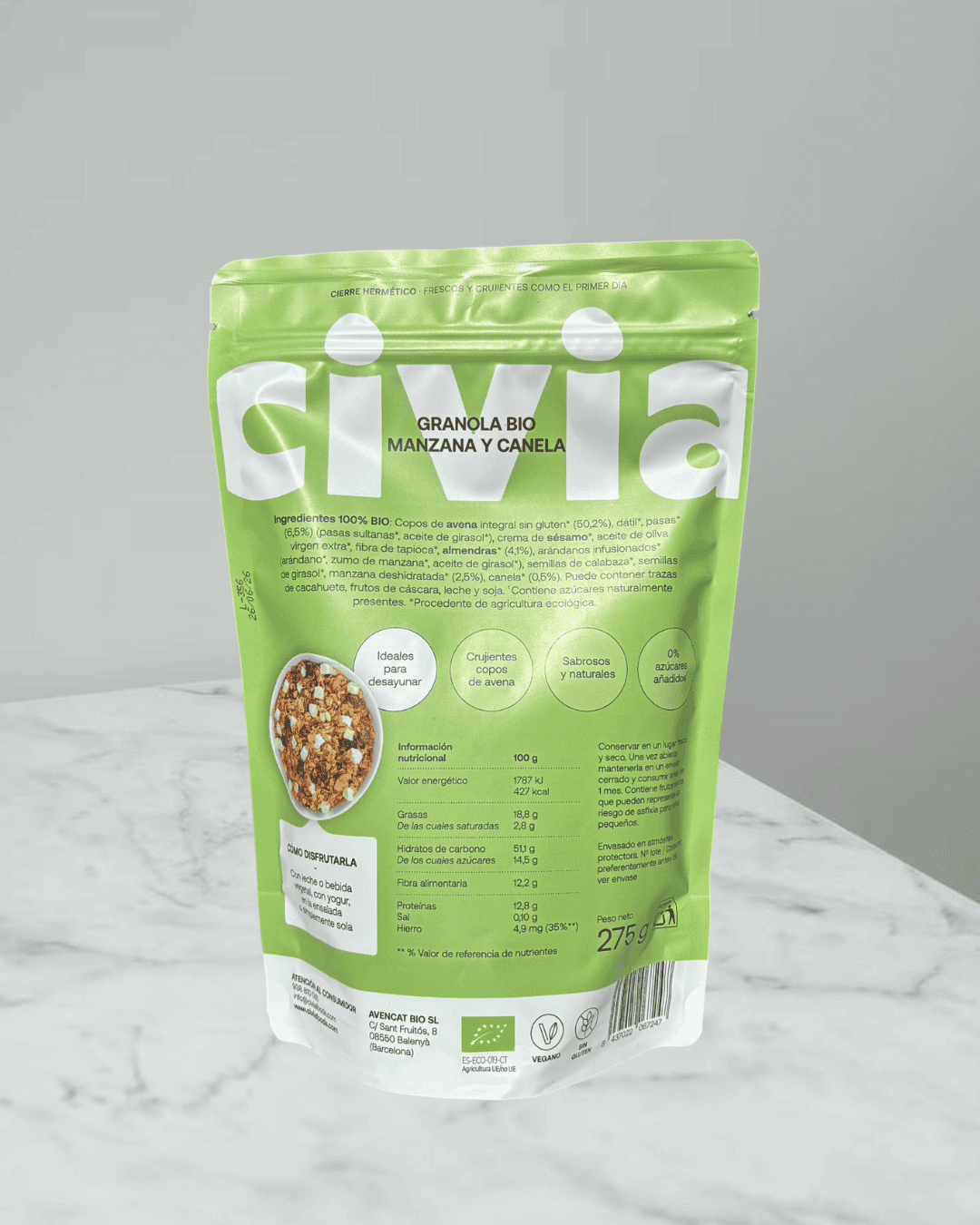 Cereales Granola Manzana y Canela Bio - Imagen 2